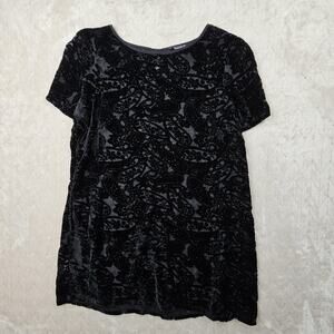 Long Tall Sally Dress Womens 16 Black Velvet Paisley Burnout Whimsigoth 90s Y2K